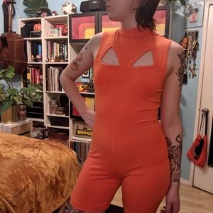 VTG Orange Bodysuit with Cutouts